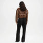 cropped brown denim jacket

