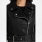 womens black cropped denim shirt
