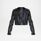 black cropped moto jacket women
