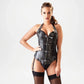 Black Leather Corset Bodysuit Bold Fashion