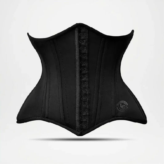 Women’s Black Leather Underbust Corset Trainer Style