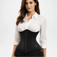 Black Leather Underbust Corset Trainer Style