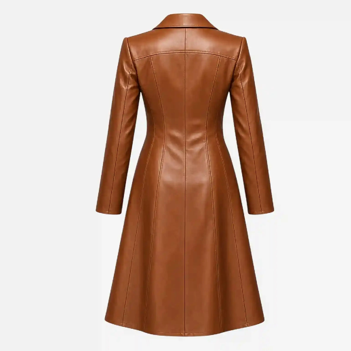 Leather Trench Coat Brown For Women