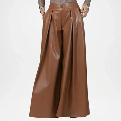 Brown vinyl skirt 