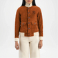 Brown Suede Bomber Jacket