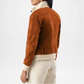 brown suede bomber jacket cropped

