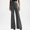 Women’s Grey Leather Flare Trousers 