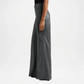 Grey womens flare faux leather pants
