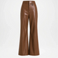 Brown leather pants on a white background