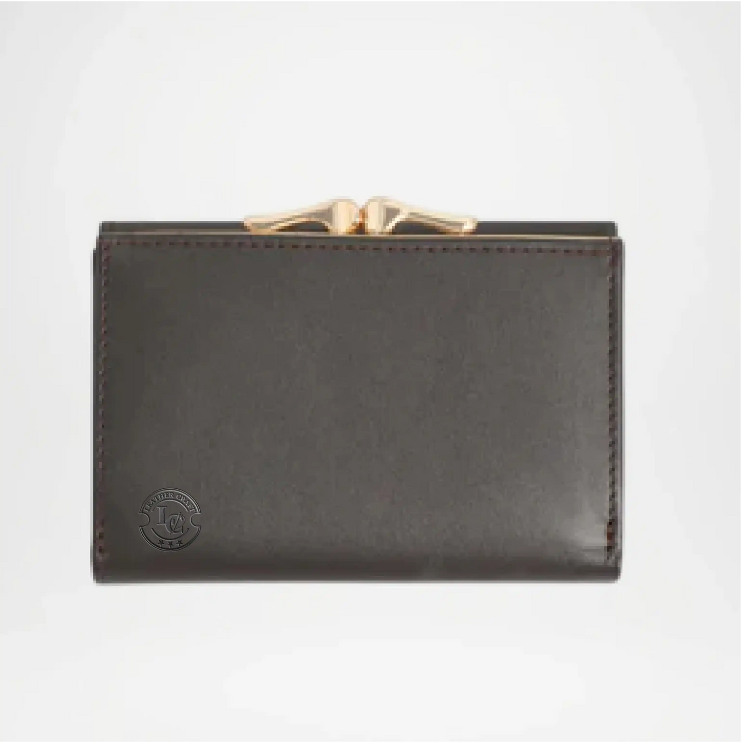 Black wallet with gold clasp 