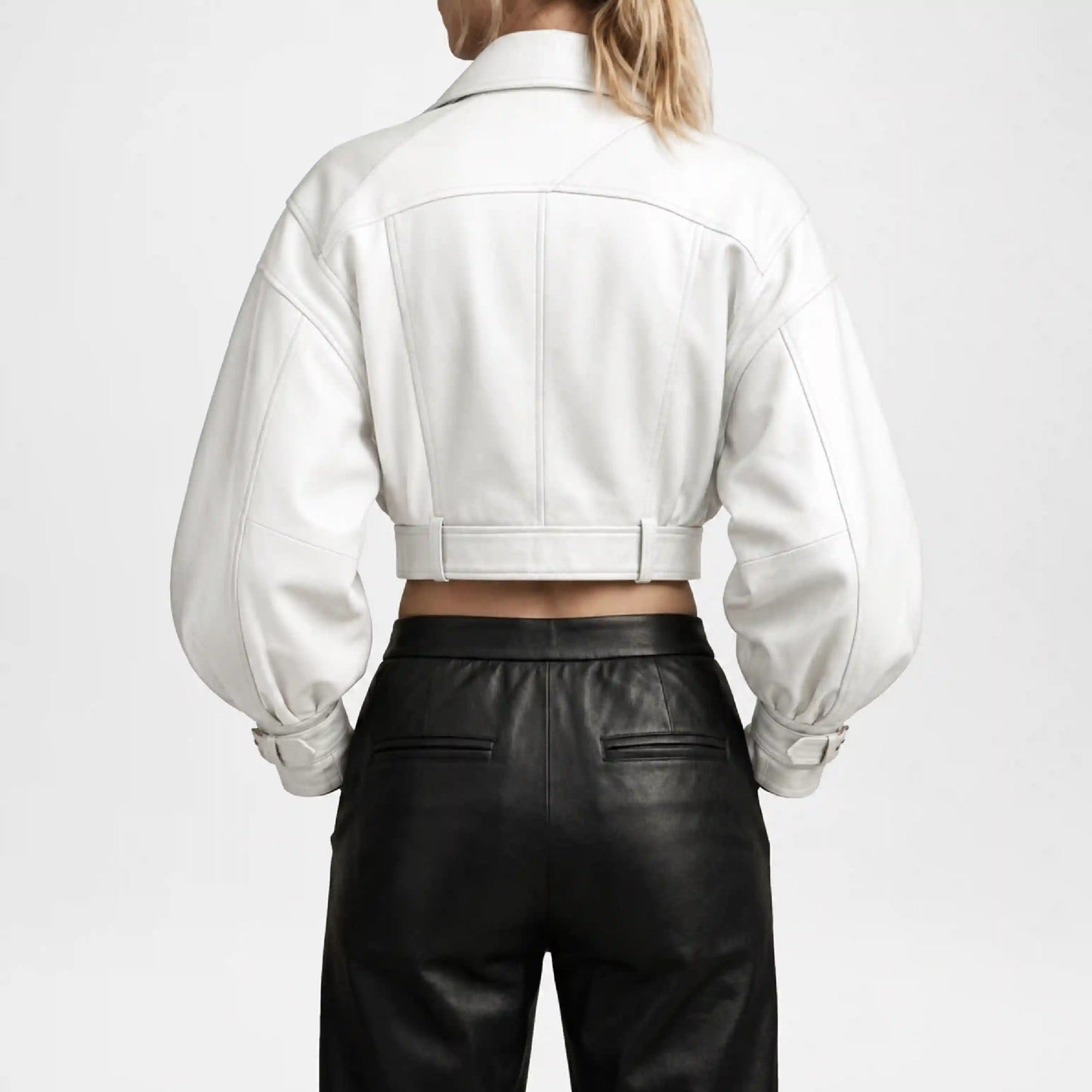 Women's White Leather Jacket