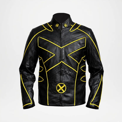 Black And Yellow Wolverine Leather Jacket X Men