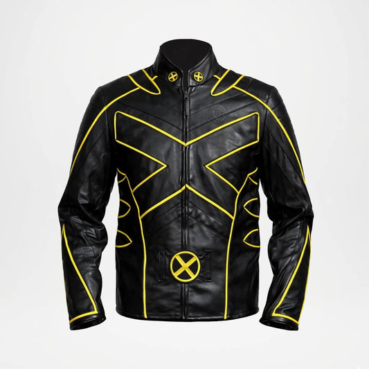 Black And Yellow Wolverine Leather Jacket X Men