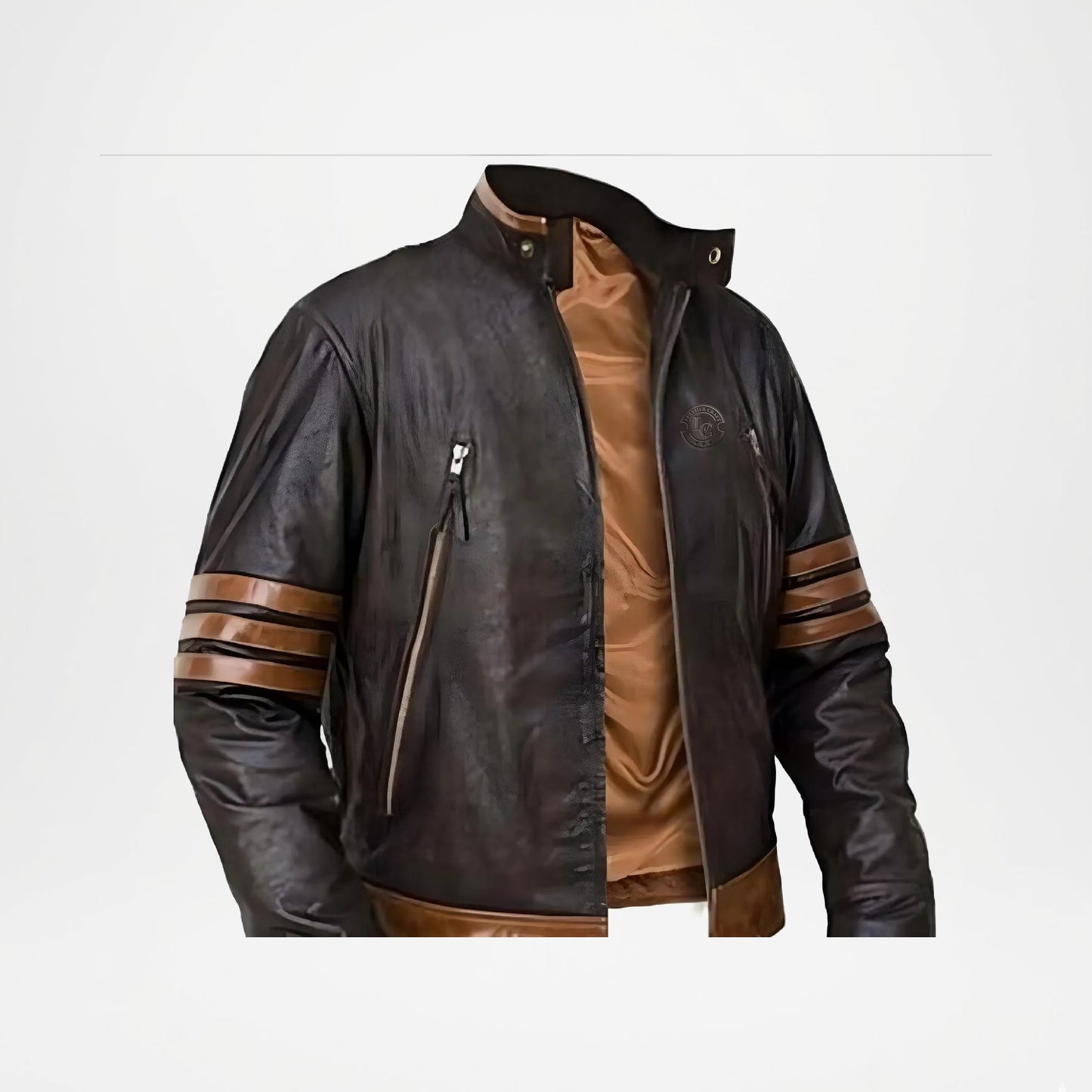 X Men Wolverine Leather Jacket Dark Brown