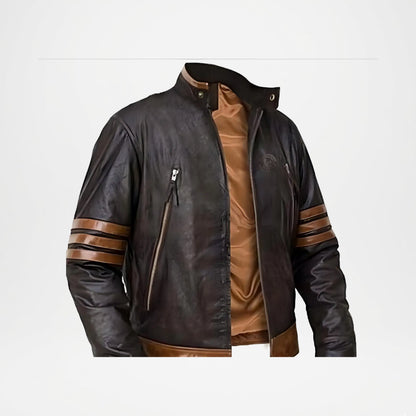 X Men Wolverine Leather Jacket Dark Brown