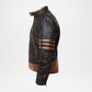 X Men Wolverine Leather Jacket Dark Brown