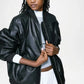 black relaxed fit leather jacket
