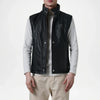 black leather vest for men