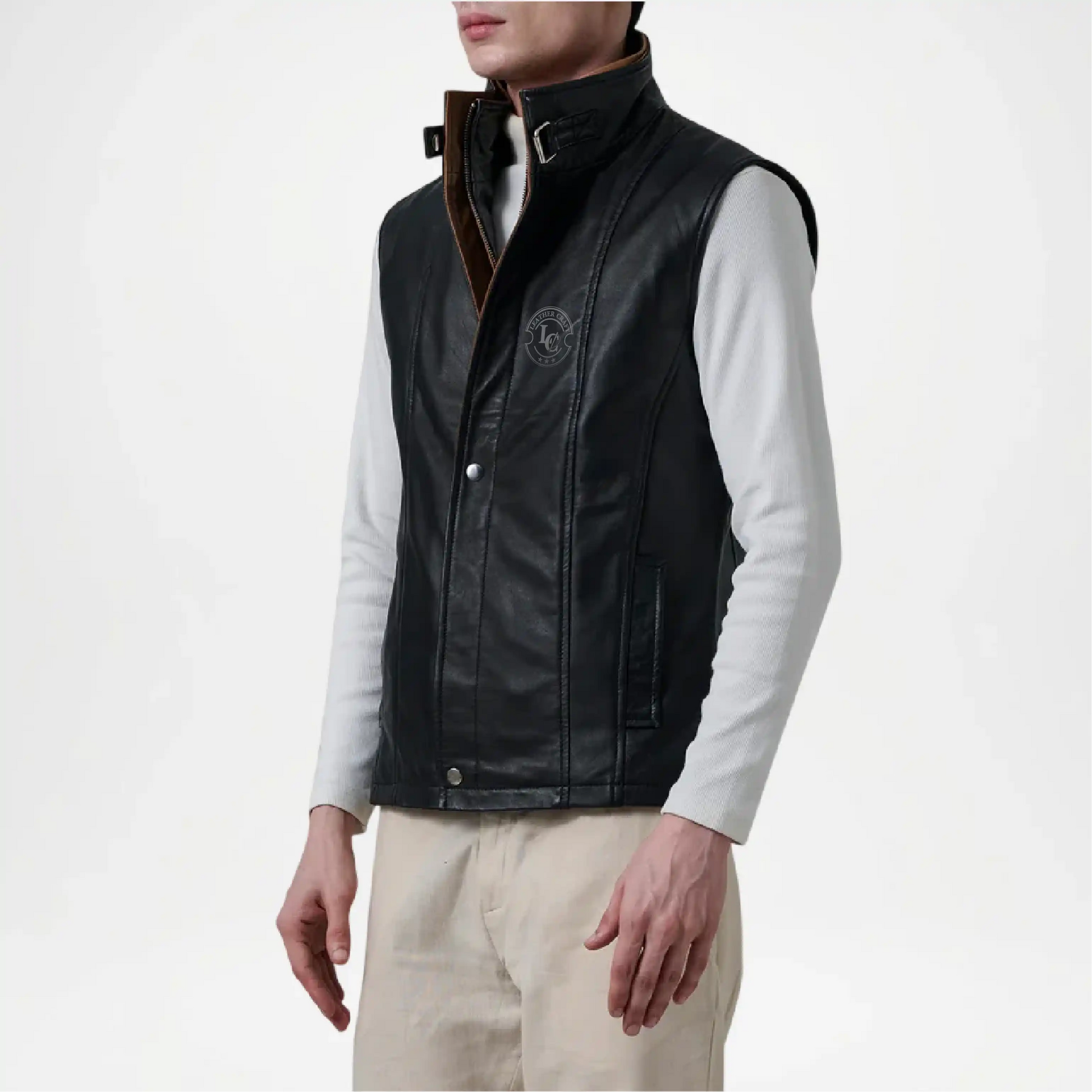 black leather vest vintage