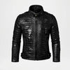 Black Crocodile Leather Jacket for Men front view