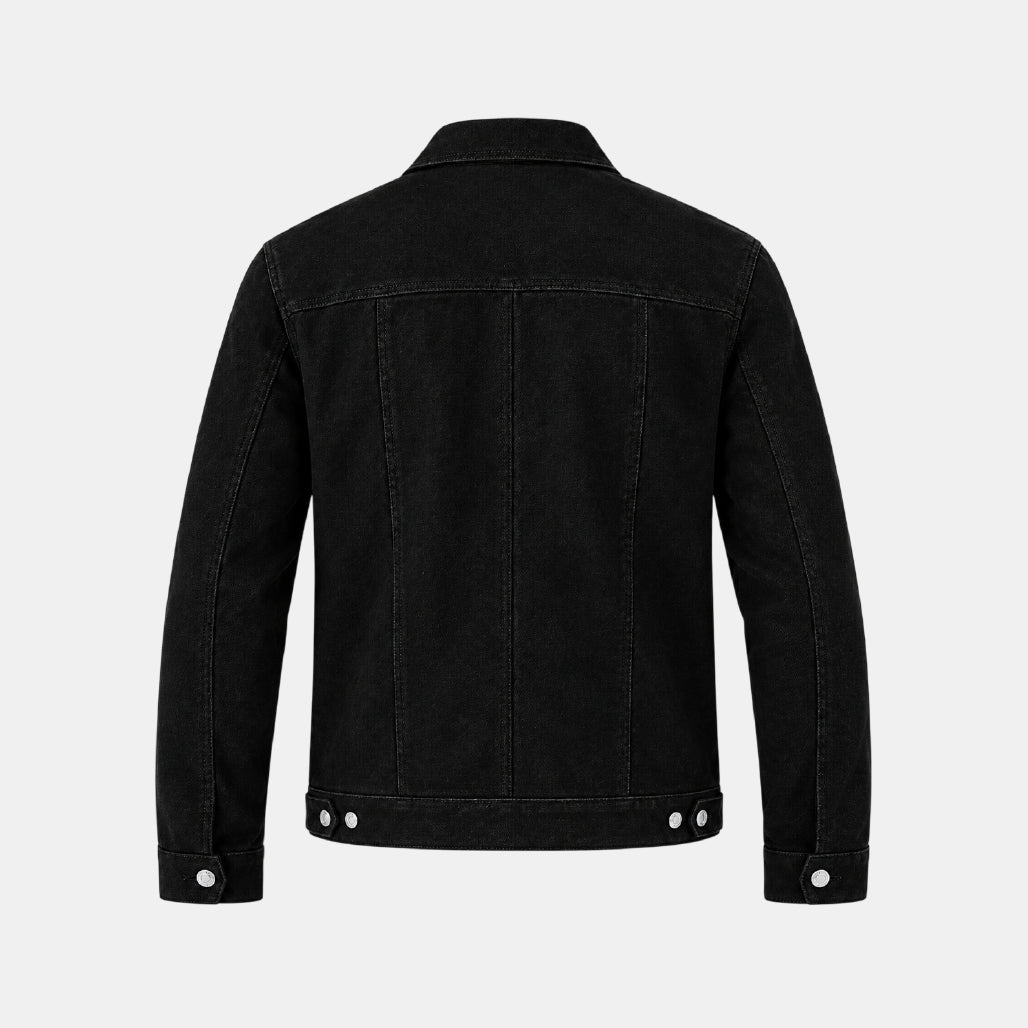 black suede jacket mens back view