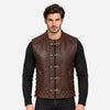 brown leather vest for men 