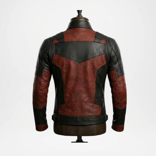 Back view of Deadpool Leather Jacket for Men