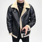 black bomber jacket shearling