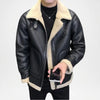 black bomber jacket shearling