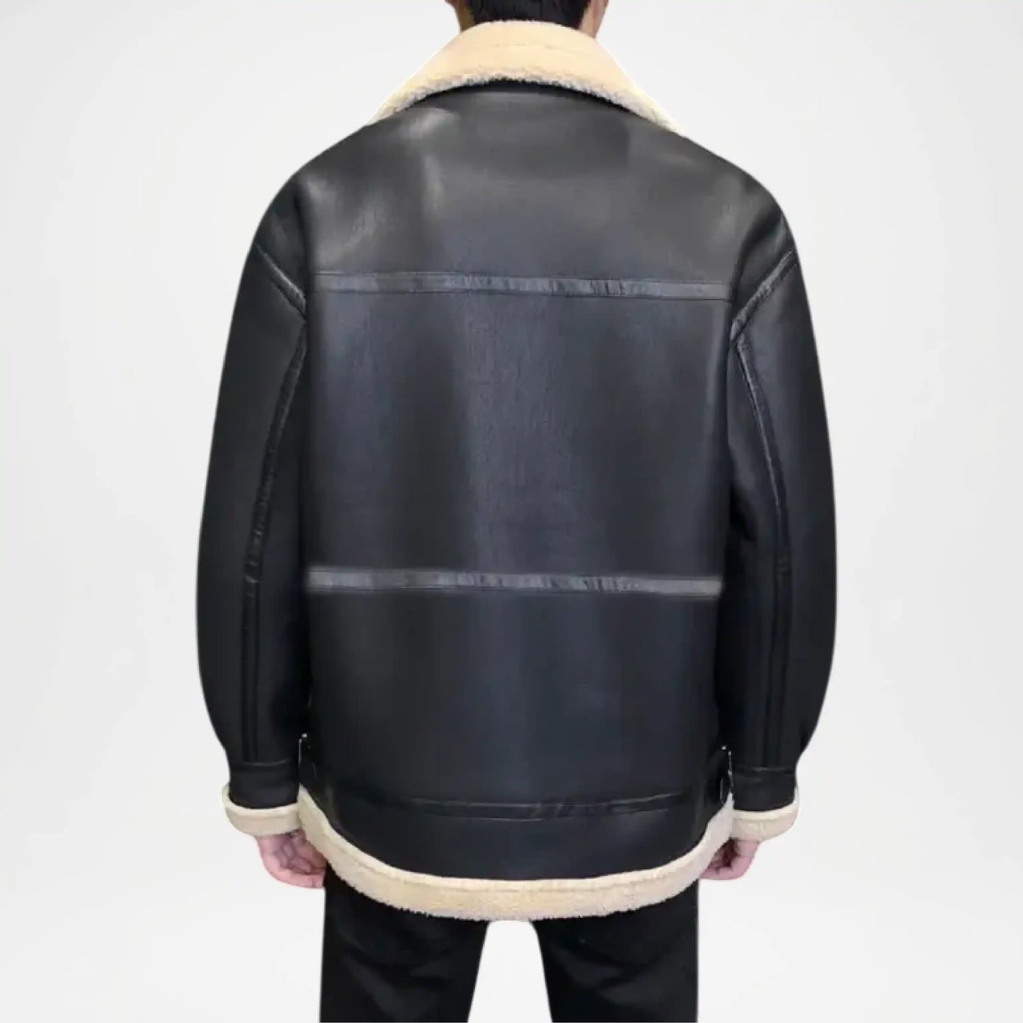 black bomber shearling jacket