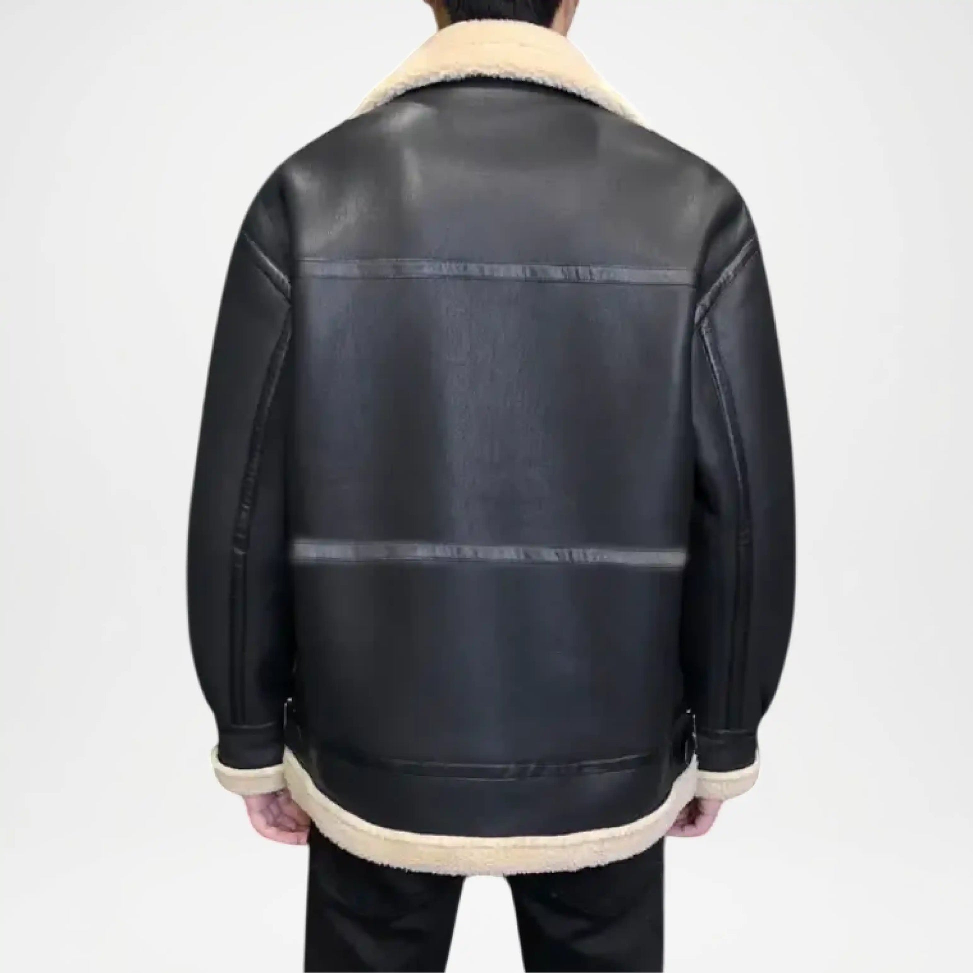 black bomber shearling jacket