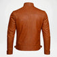 moto brown leather jacket
