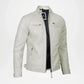 mens quilted white leather motorcycle jacket
