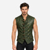 green leather vest  