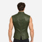 green leather vest back view