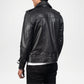 black leather mens motorcycle jacket