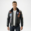 Aero G1 Leather Bomber Jacket Mens