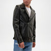 Black Studded Leather Jacket for Men