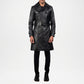 Men’s Black Royson Leather Duster Coat