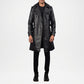 Men’s Black Royson Leather Duster Coat