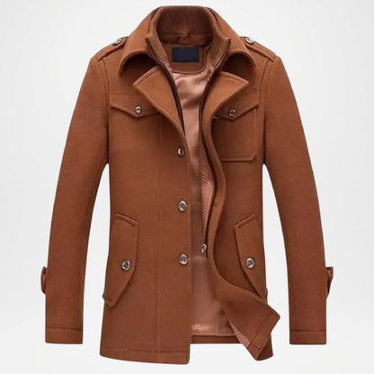 Men’s Brown Wool Overcoat Classic Fit