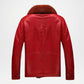 Men’s Red Double Breasted Leather Jacket