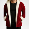 Red jacket with white lining 