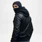 balaclava leather jacket