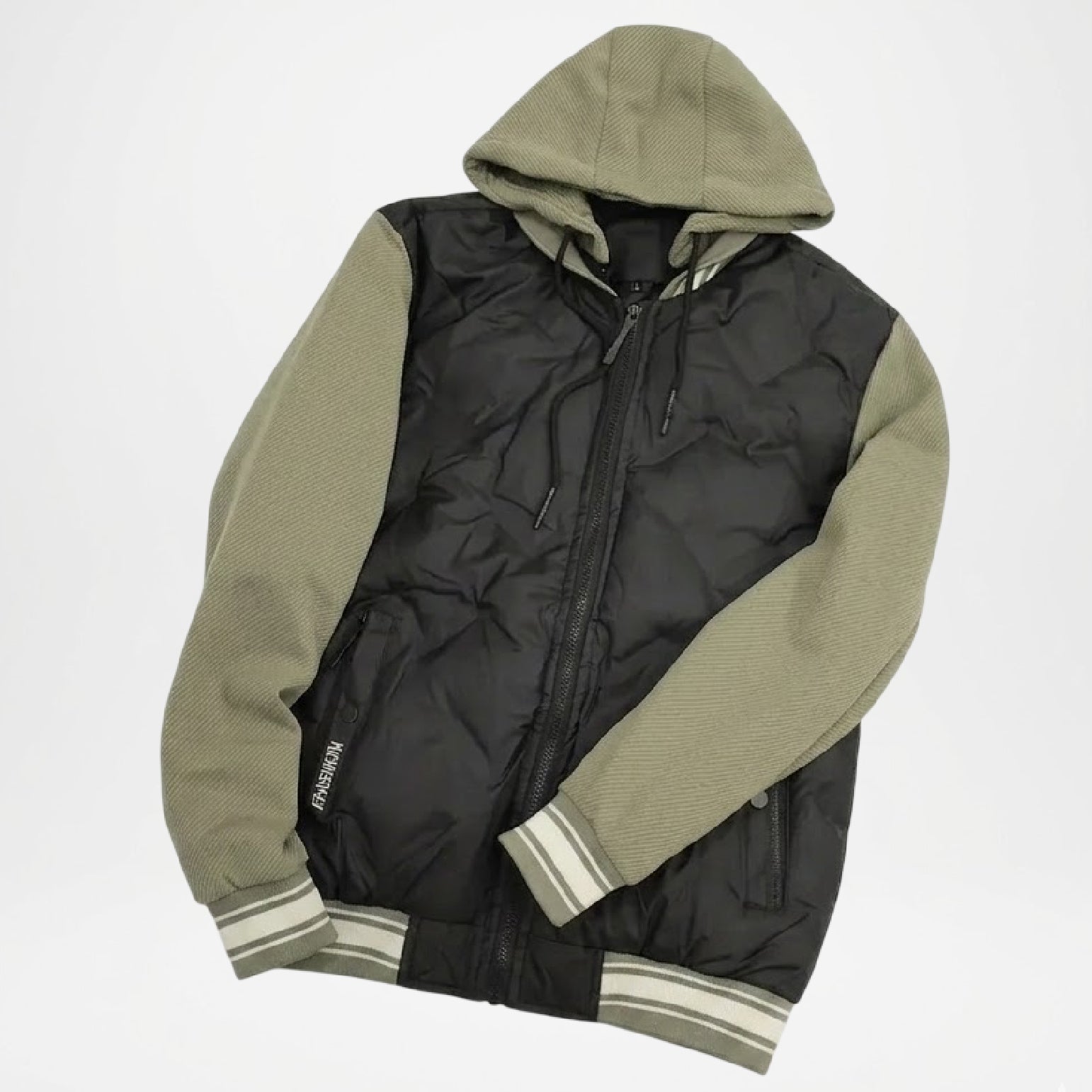 black hybrid hooded jacket