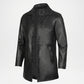 Men’s Black Leather Car Coat Modern Fit