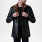 Men’s Black Quilted Leather Trench Coat