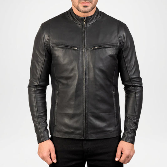 Black leather jacket 