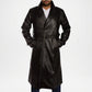 Hooligan Men’s Black Leather Trench Coat