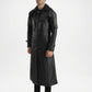 Huntsman Men’s Black Hooded Leather Trench Coat